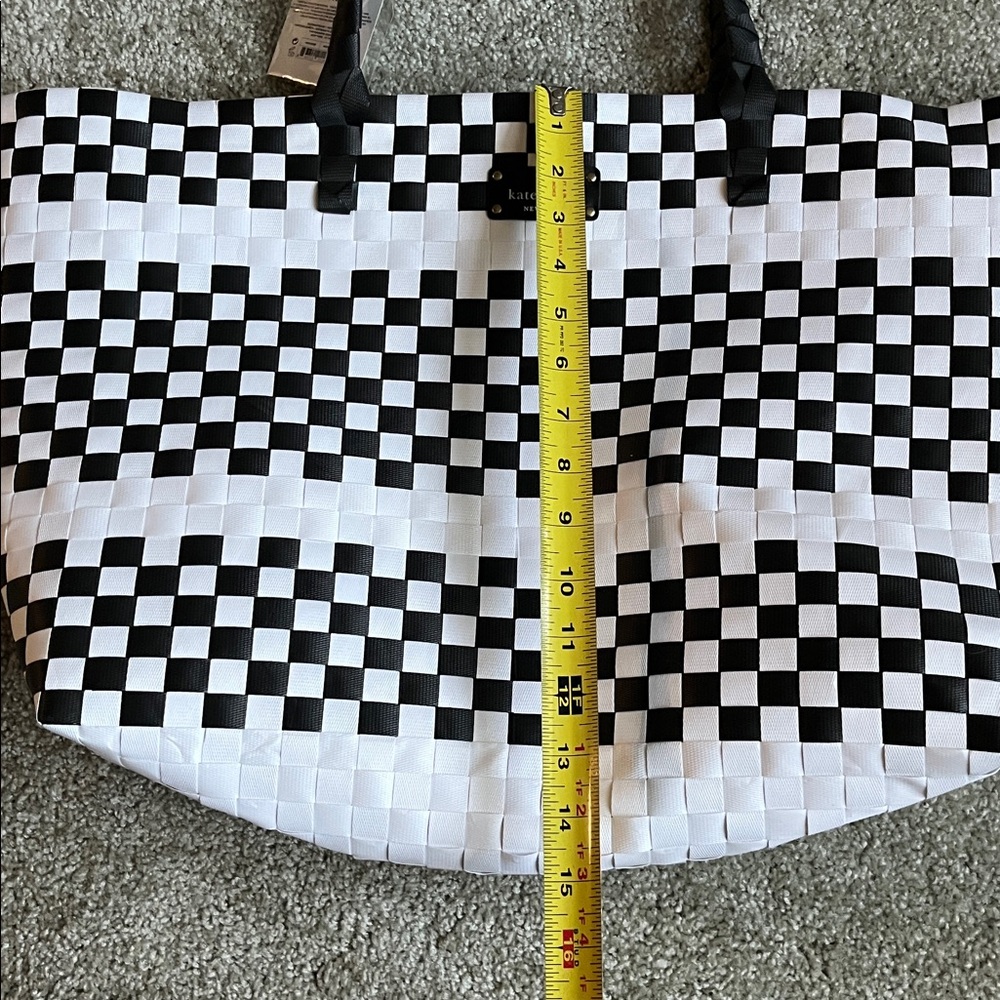 Kate Spade Monochrome Checkered Handbag Beach Bag Tote - gift - Picture 7 of 7